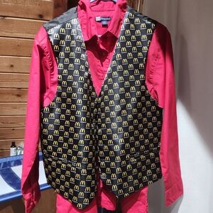 McDonald's Logo Uniform Vest with Vibrant Red Shirt